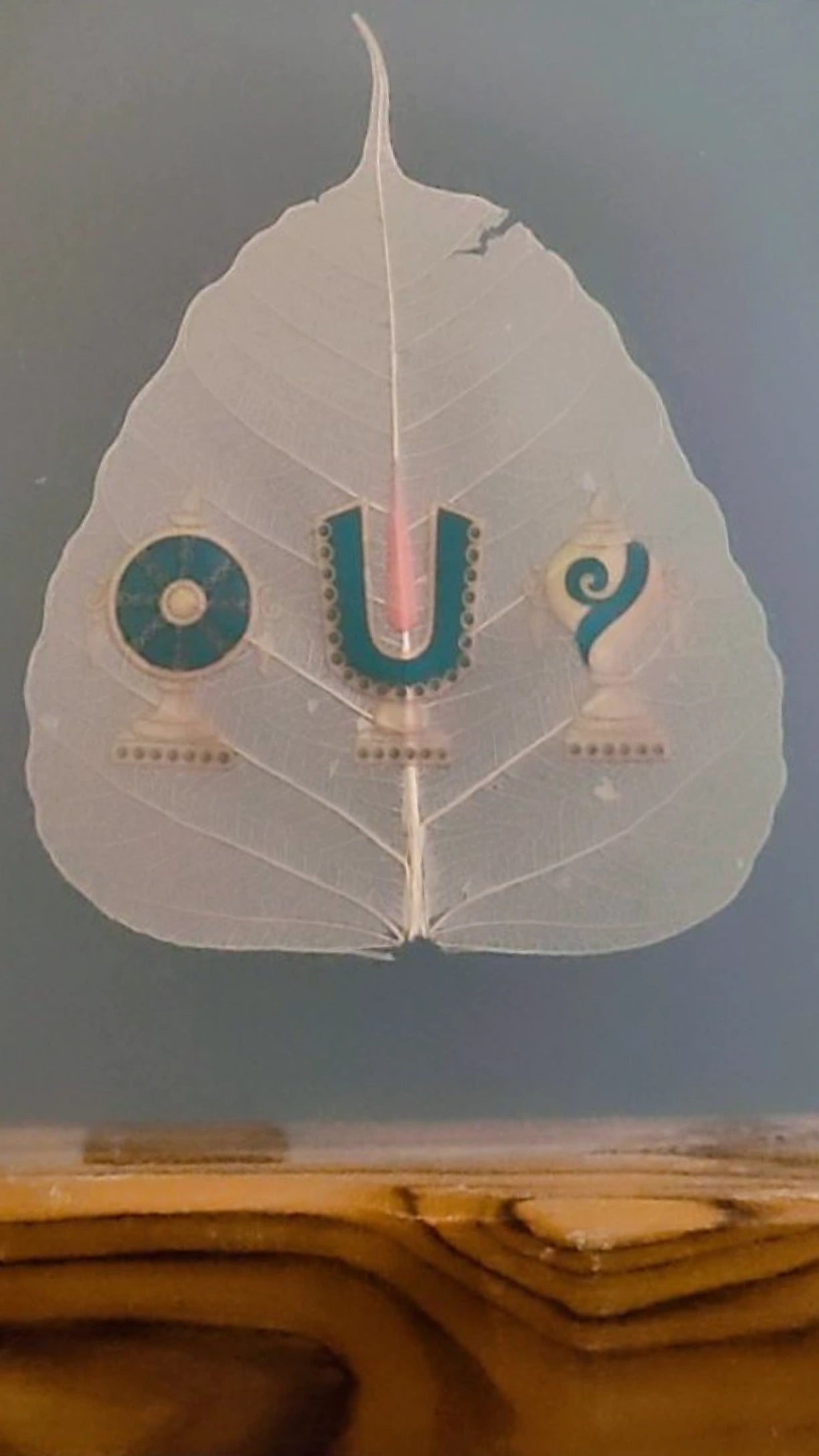 Lord Venkateswara swamy Namam on Peepal Leaf 3